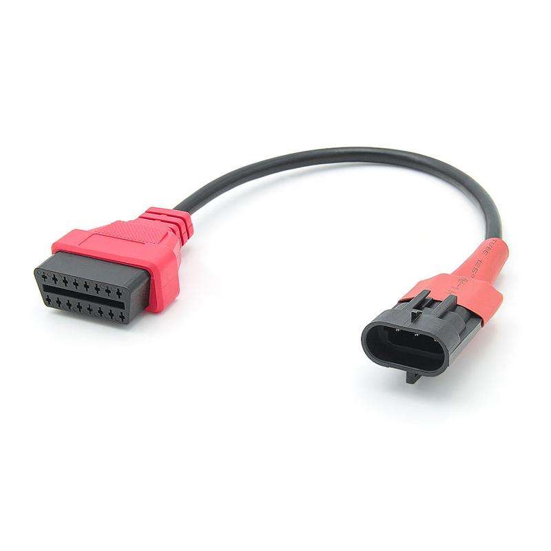 For SYM SANYANG Motorcycle OBD Cable 3Pin To OBD2 16Pin Diagnostic Adapter Scanner Extension Cable