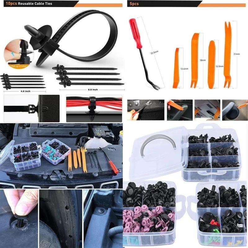 680pcs /Set Car Retainer Clips Fasteners Remover Kit Automotive Clips Set