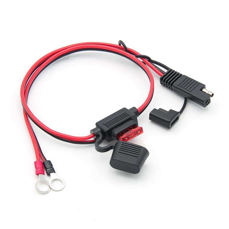 60cm O-Terminal to SAE Power Cable With Fuse Battery Charger Extension Adapter Wire