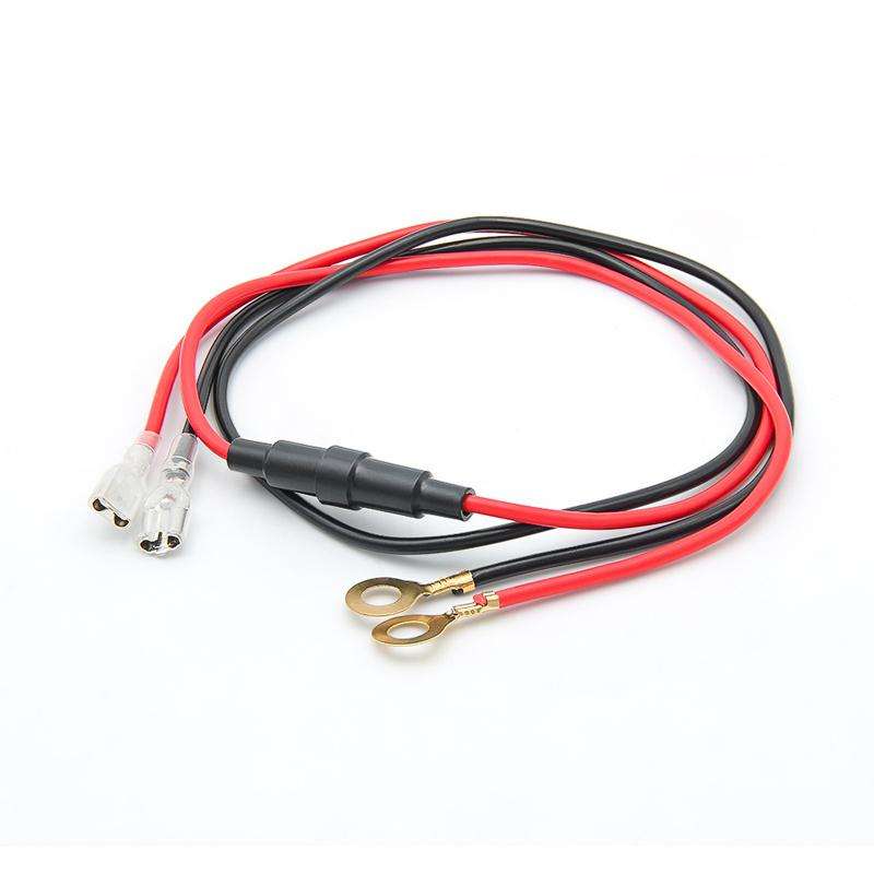 10A 60cm Plug-In Spring O-Type Terminal Power Cable Car Charger Modification Wiring Harness(Red+Blac