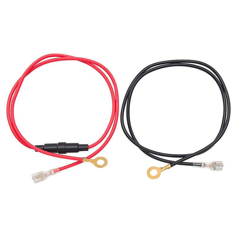10A 60cm Plug-In Spring O-Type Terminal Power Cable Car Charger Modification Wiring Harness(Red+Blac