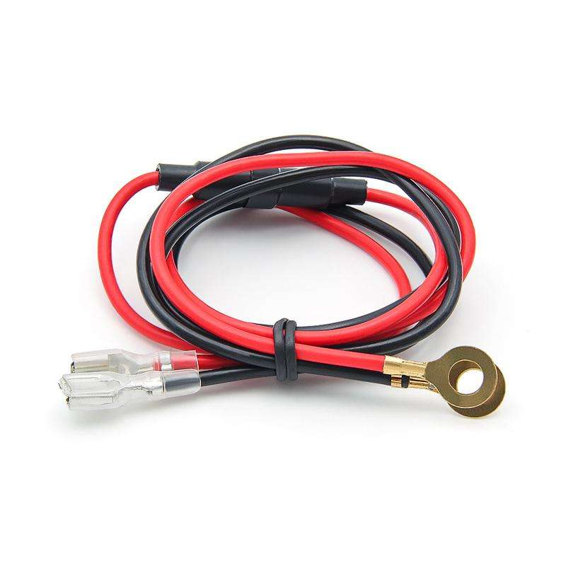 10A 60cm Plug-In Spring O-Type Terminal Power Cable Car Charger Modification Wiring Harness(Red+Blac