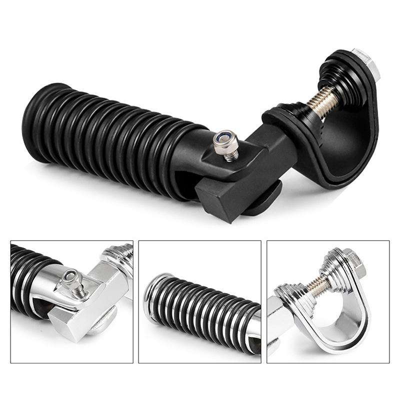 For Harley Motorcycle Modification Collapsible Footpegs Foot Guard Spike Mounted Pedals(Black)
