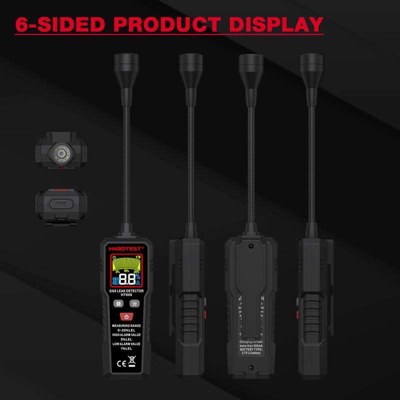 HTBOTEST HT608 Combustible Gas Detector Gas Natural Gas Detection Alarm