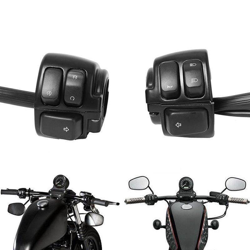 For Harley Prince Cruiser Motorcycle Modification 25mm Vintage Handlebar Switches(Black)