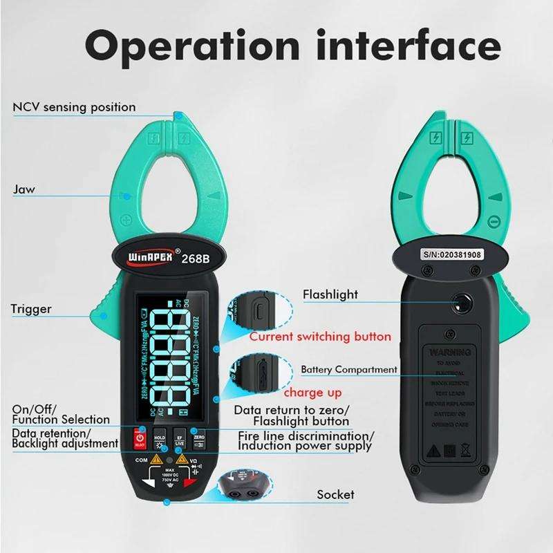 WINAPEX Clamp Meter High-precision AC / DC Voltage and Current Meter(268B)