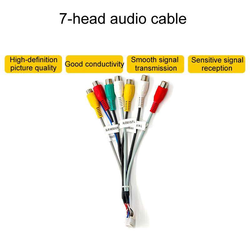 6pcs / Set Palminfo Android Navigation Cable 7-Heads Audio Cable 16 Pin Power Cord GPS Antenna 4 Pin