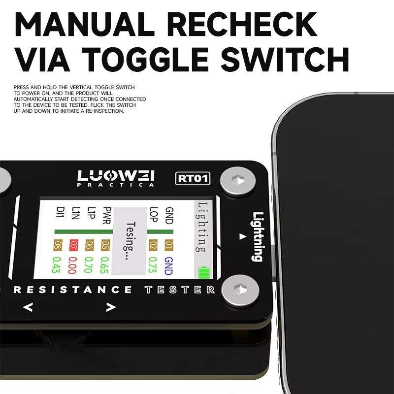 LUOWEI RT01 Type-C To 8 Pin Detachable Cell Phone Rear Plug Auto Tester