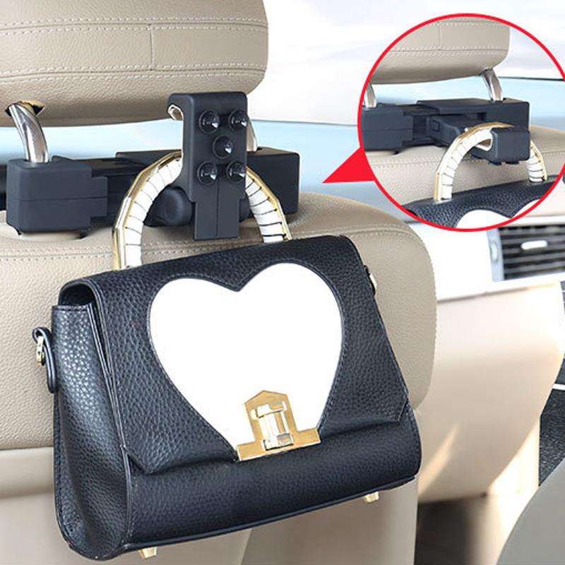 Car Hook Car Seatback Hanging Hook Auto Clothes Bag Hanger, Style: Without Suction Cup