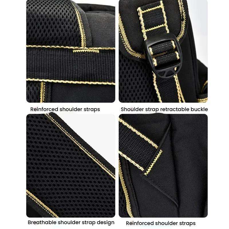 Multifunctional Oxford Cloth Tool Shoulder Bag Electrician Bag(Black)