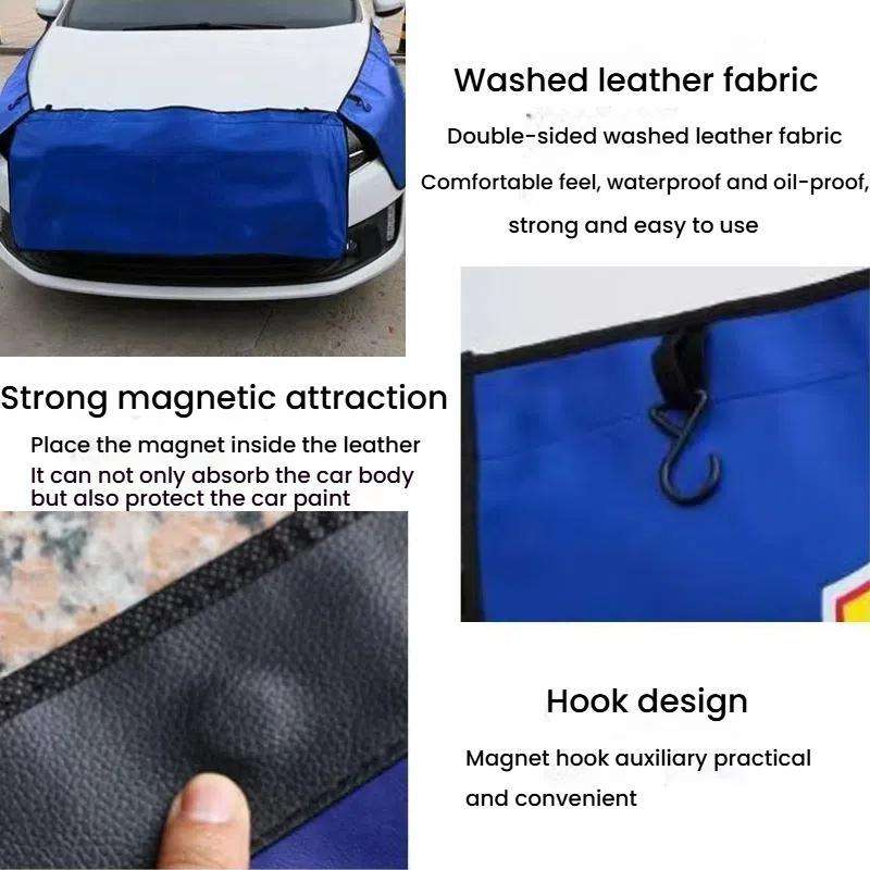 3pcs /Set Car Repair Fender Maintenance Washed Leather Protective Pad, Size: Large(Blue)