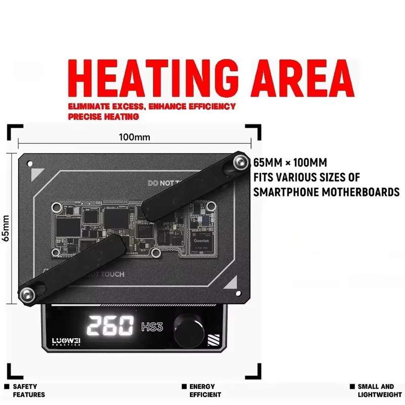 LUOWEI HS3 Universal Preheating Heating Station Layered Lamination Tinning Degumming Heating Station