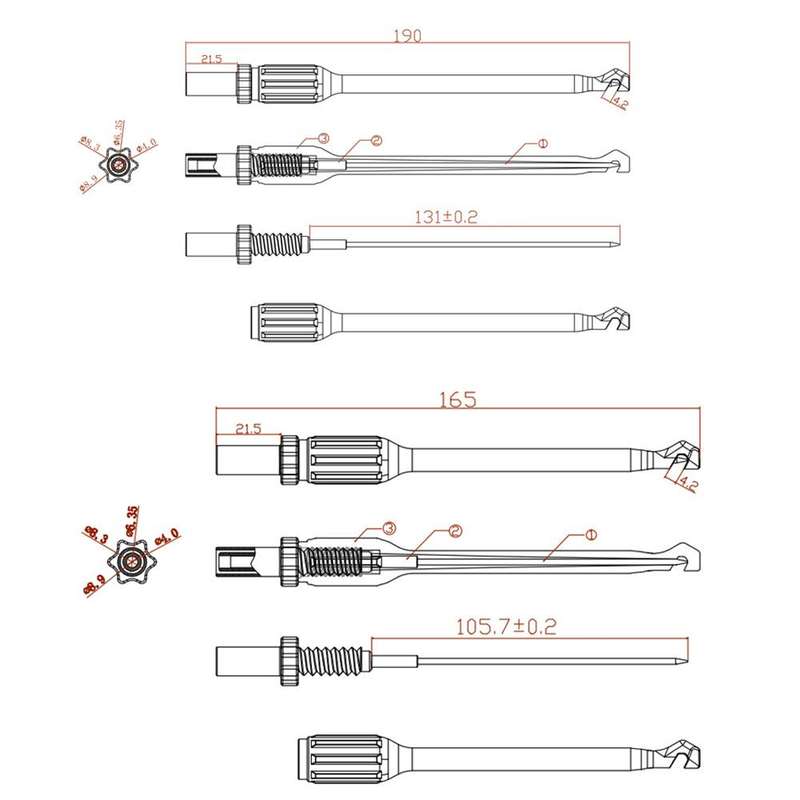 4mm Banana Jack Non-destructive Wire-free Steel Needle Auto Repair Line Detection Probe(19cm)