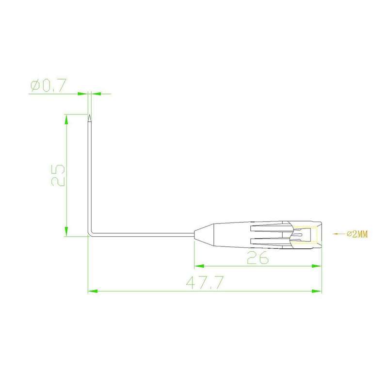 2mm Jack 90 Degree Puncture Extension Needle Multimeter Probe Universal Digital Meter Probe(Black)