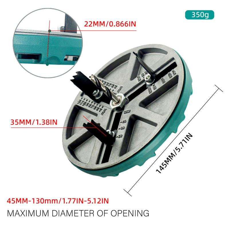 Woodworking Multi-Function Adjustable Hole Opener Gypsum Board Plastic Hole Punching Tool(Box Packag