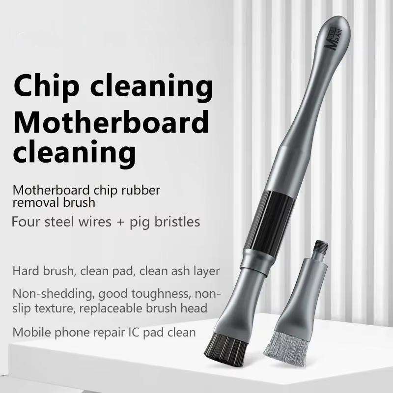 MaAnt 2 In 1 Stiffened Cylinder Short Brush Cell Phone Repair Motherboard Cleaning Brush