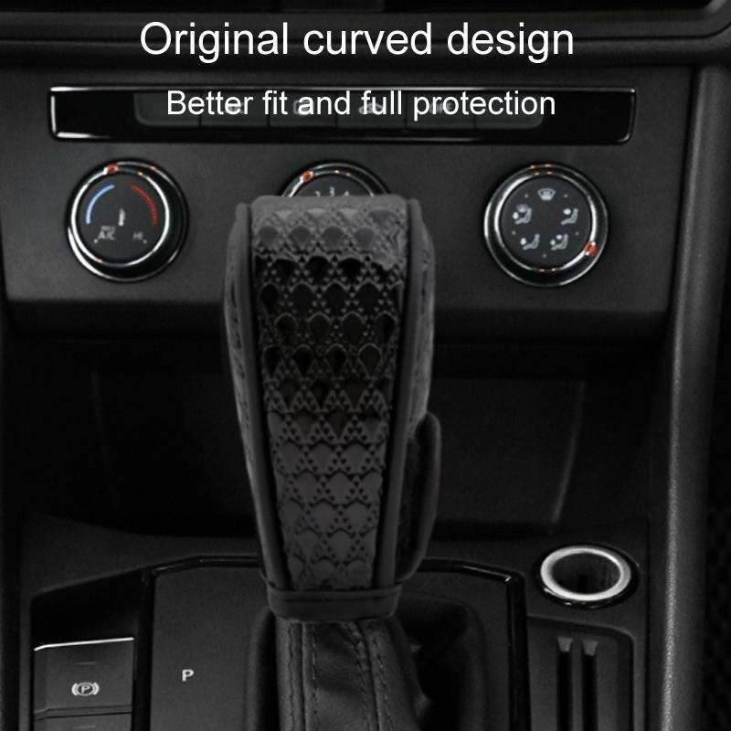 Peacock Pattern Leather Car Gear Shift Protective Cover(Zipper Type Manual Gear)