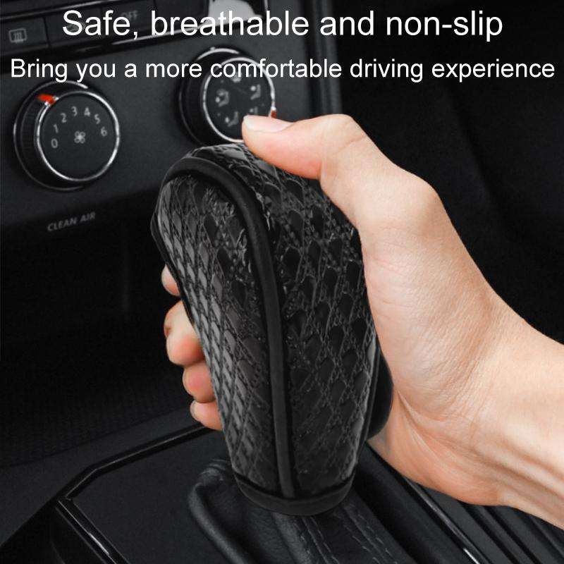 Peacock Pattern Leather Car Gear Shift Protective Cover(Zipper Type Manual Gear)