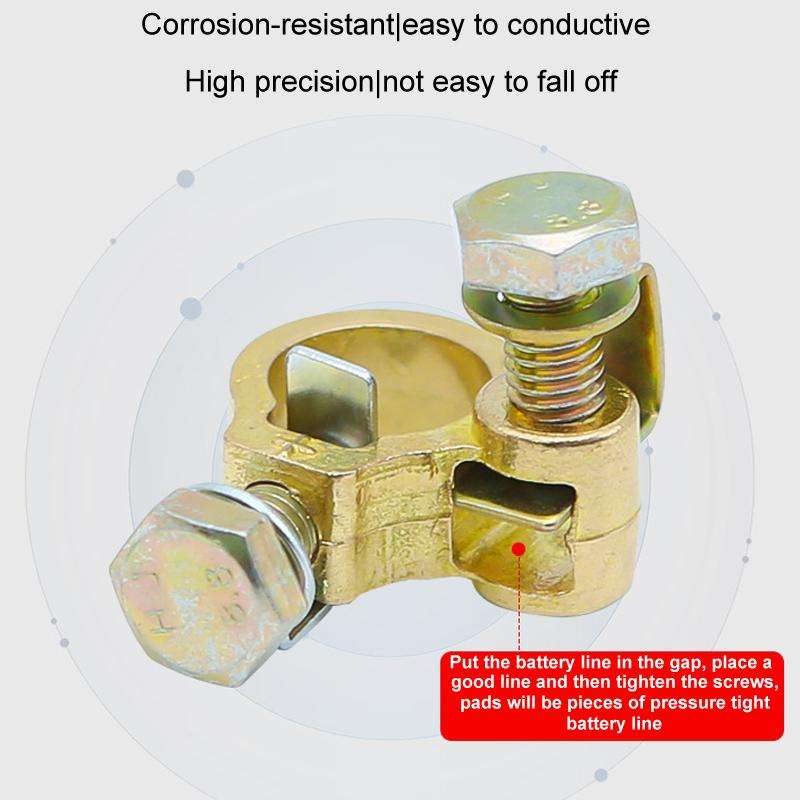 1pair Thickened Copper Battery Clip Automotive Battery Stake Multi-Function Connector