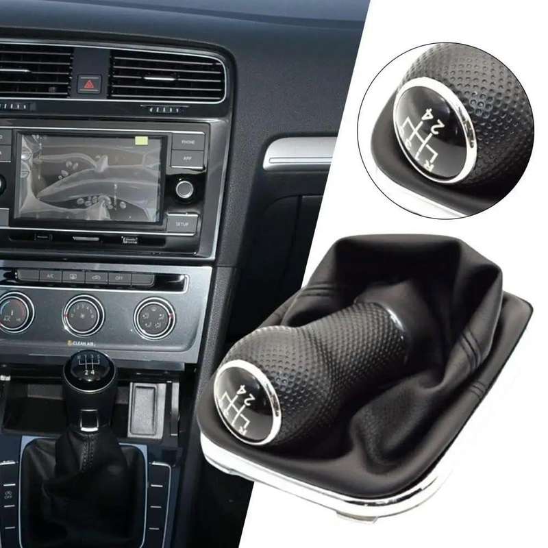For Volkswagen Golf MK4 Gear Lever Hand Ball, Caliber: 12mm(Electroplating Black Line 5 Speed)