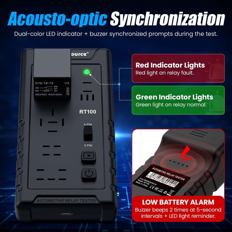 OBDResource 12V Automotive Relay Tester, Model: RT100