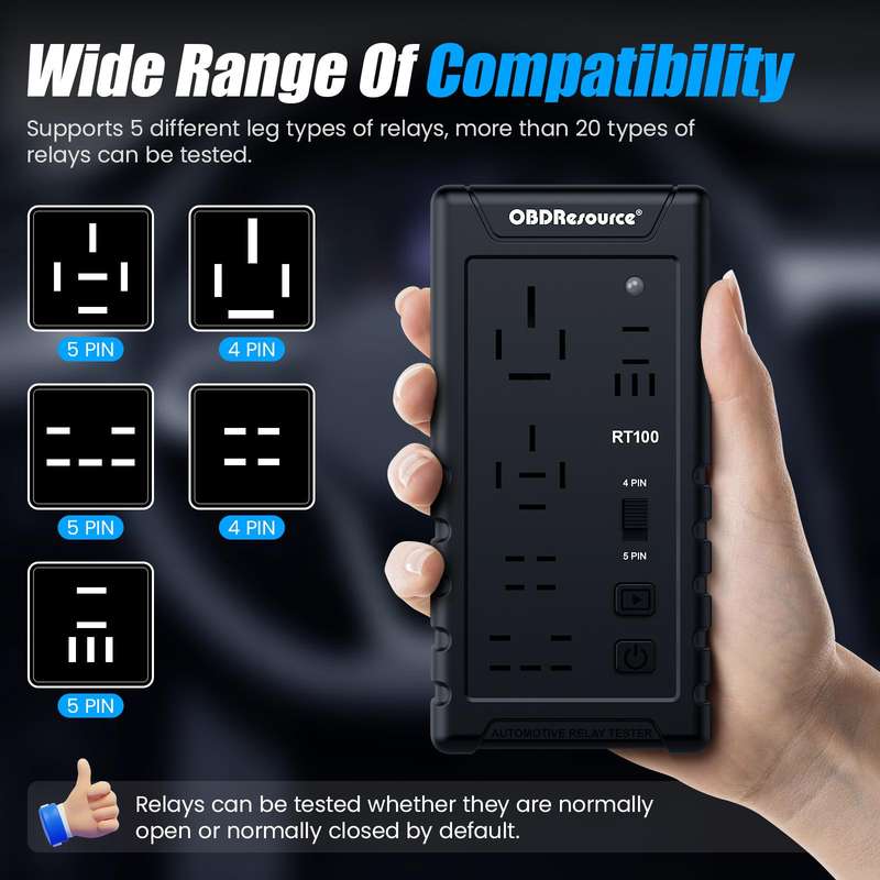 OBDResource 12V Automotive Relay Tester, Model: RT100