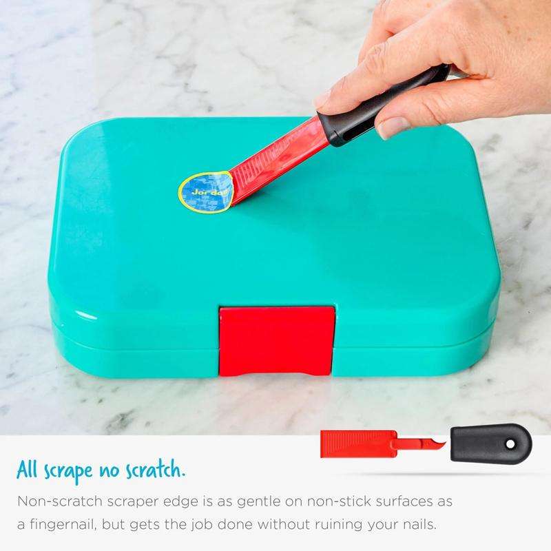 2 In 1 Cleaning Scraper Sticker Tool Household Cleaning Scrubber(Red)