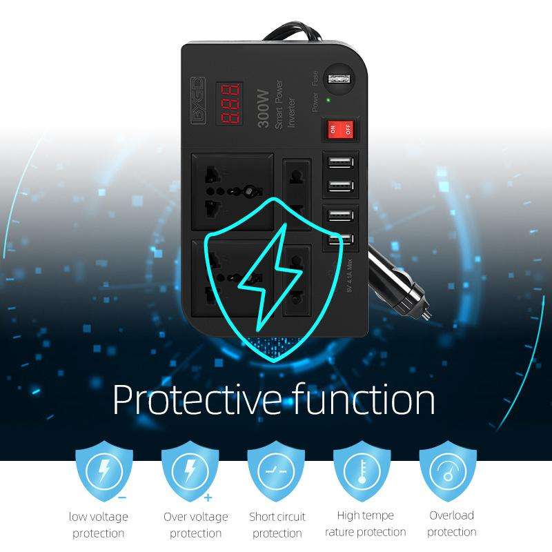 E8982 300W Car Inverter DC 12V To AC 220V Car Laptop USB Charging Universal Converter Power Adapter