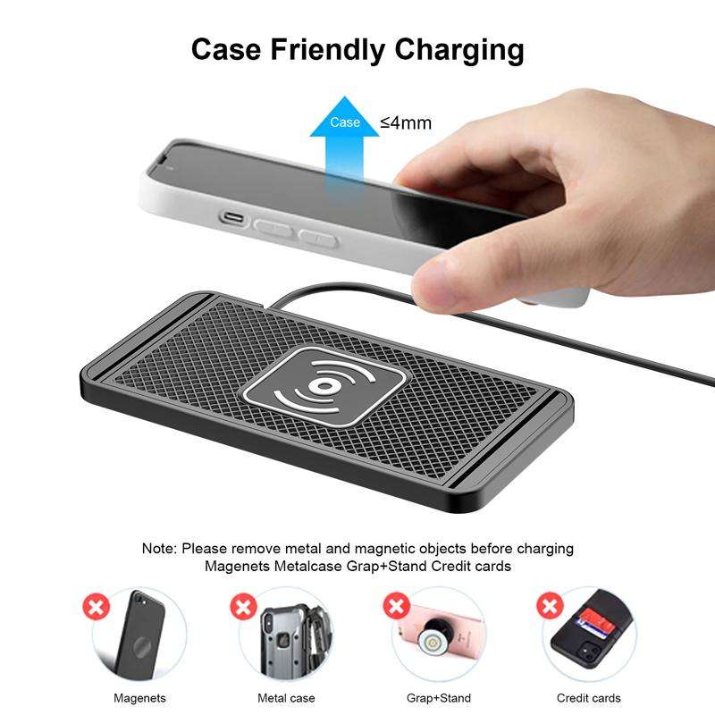 Car Wireless Charger Modified Increase Cuttable Mobile Phone Fast Charging Pad(0.3m Short Line (USB