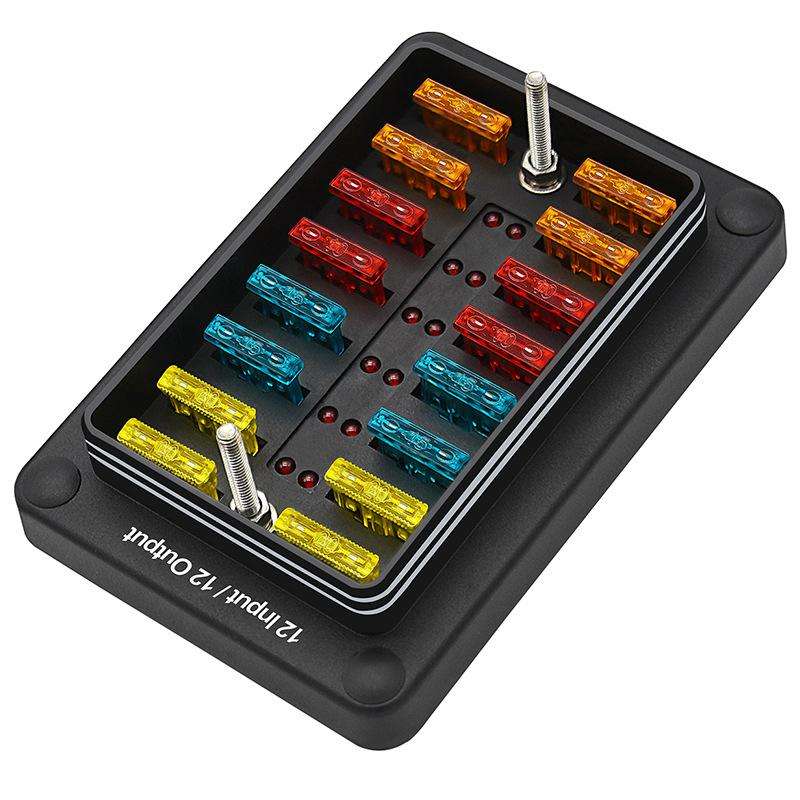 One In And One Out 12-Way Fuse Box LED Indicator With Sticker(ZH-1704B2)