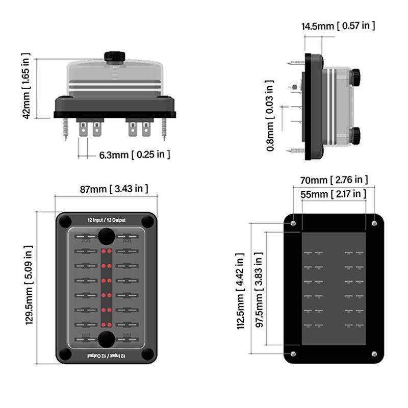 One In And One Out 12-Way Fuse Box LED Indicator With Sticker(ZH-1704B2)