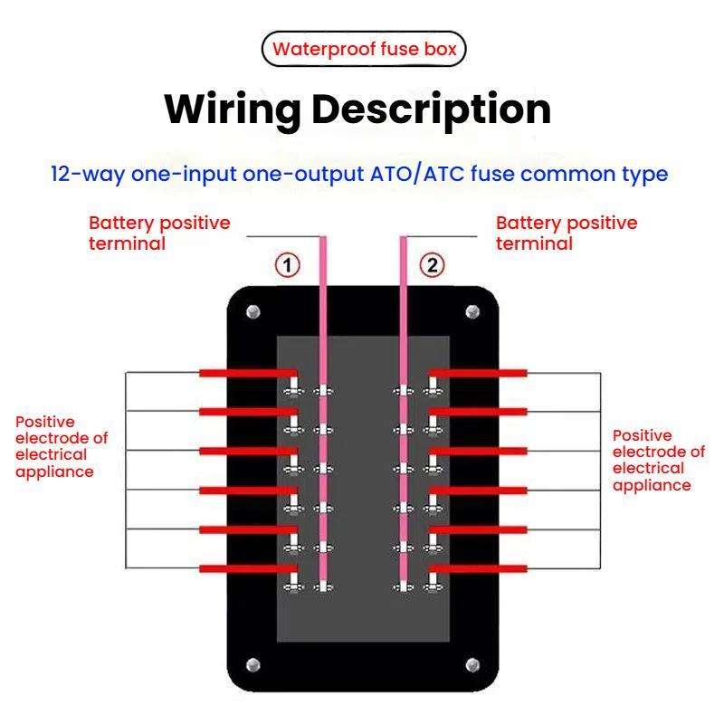 One In And One Out 12-Way Fuse Box LED Indicator With Sticker(ZH-1704B2)