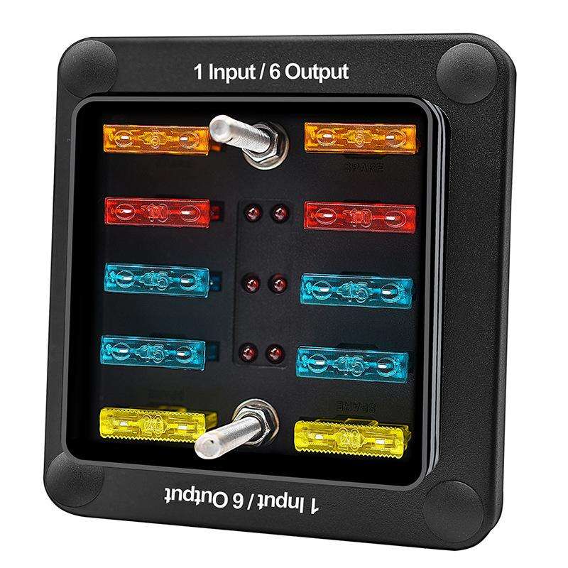 6-Way Waterproof Fuse Box With LED Indicator And Sticker(ZH-1704A1)