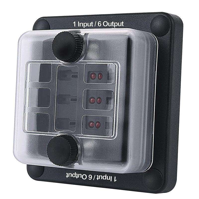 6-Way Waterproof Fuse Box With LED Indicator And Sticker(ZH-1704A1)