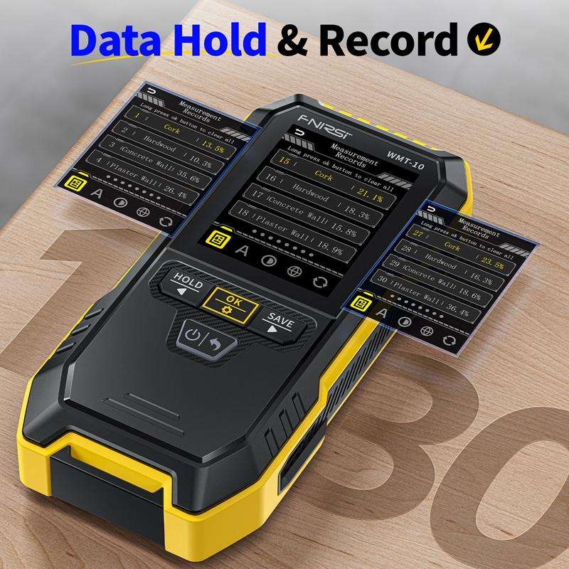 FNIRSI WMT-10 Wood Panel Moisture Tester Wall Surface Humidity Detector