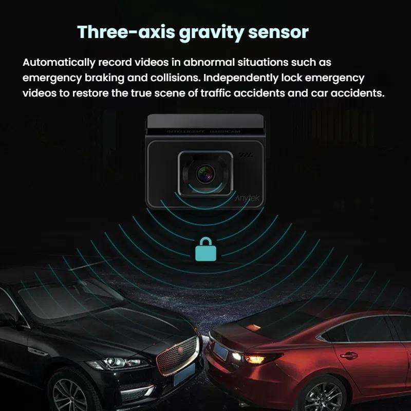 Anytek T2 PRO 3.0 Inch 2K HD Night Vision Recorder Hidden Car Camera Front And Rear Dual Recording(W