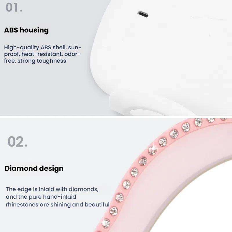 Car Passenger Sun Visor LED Light Makeup Mirror(Pink)