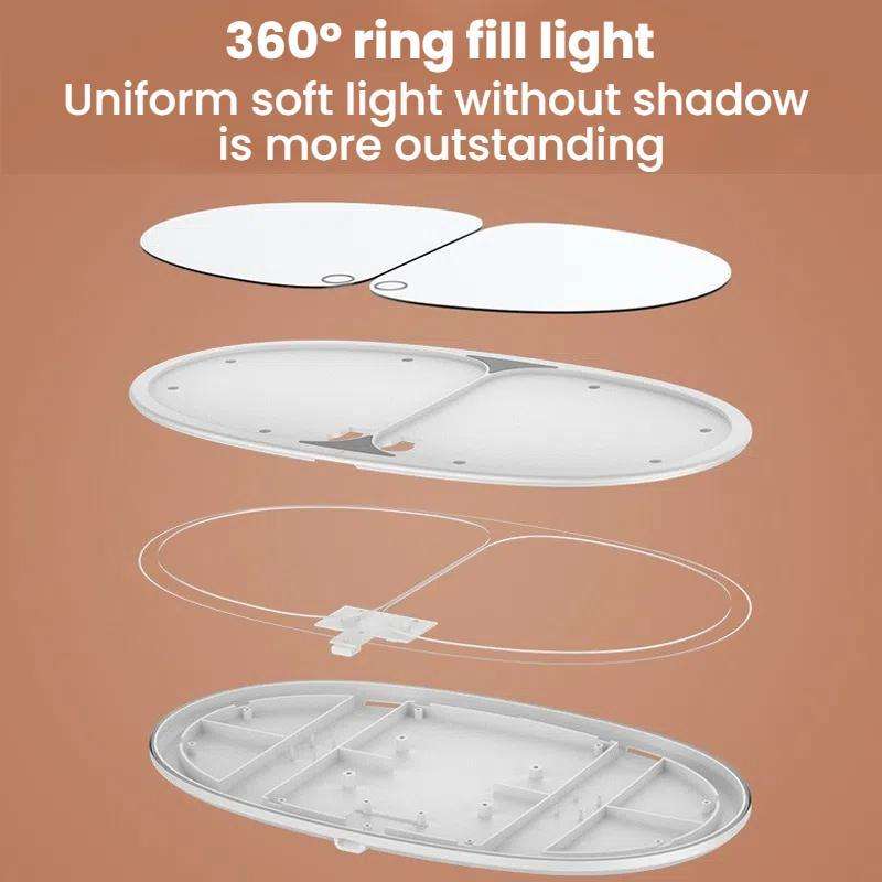 Car Sun Visor LED Touch Light Magnifying Makeup Mirror(White)