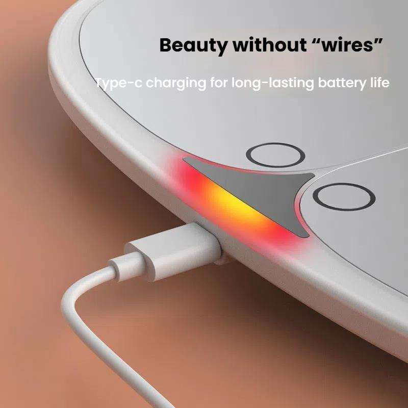 Car Sun Visor LED Touch Light Magnifying Makeup Mirror(White)