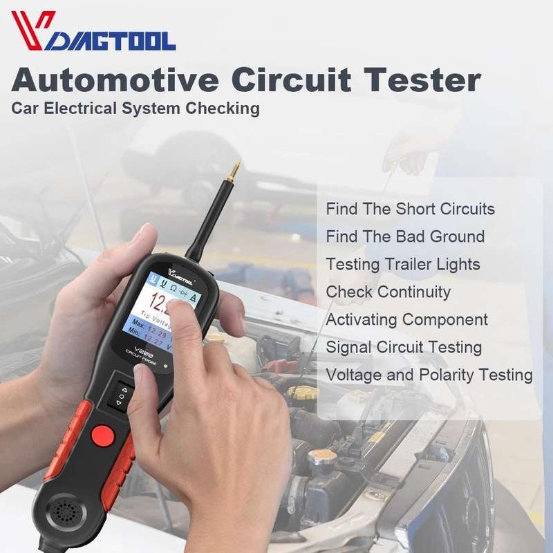 VDIAGTOOL 6-42V Automotive Circuit Tester(V200 Red)