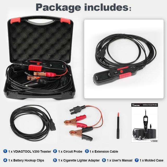 VDIAGTOOL 6-42V Automotive Circuit Tester(V200 Red)