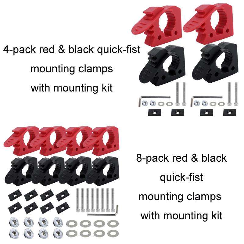 Car Quick-Fix Adjustable Rubber Clip Installation Clamp, Specification: 2 Red 2 Black