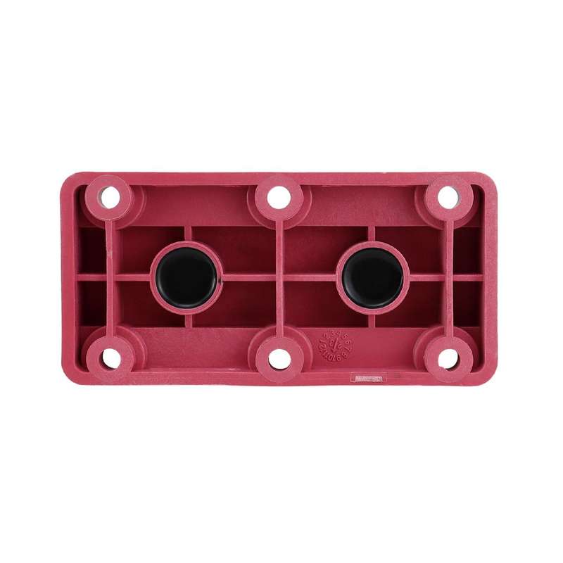600A RV Yacht Copper Bolt 4 Stud Heavy Duty Busbar Terminal, Color: Red+Black