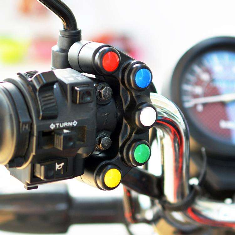 Motorcycle Headlight Auxiliary Light Horn Switches Aluminum Alloy Five-position Faucet Switches with