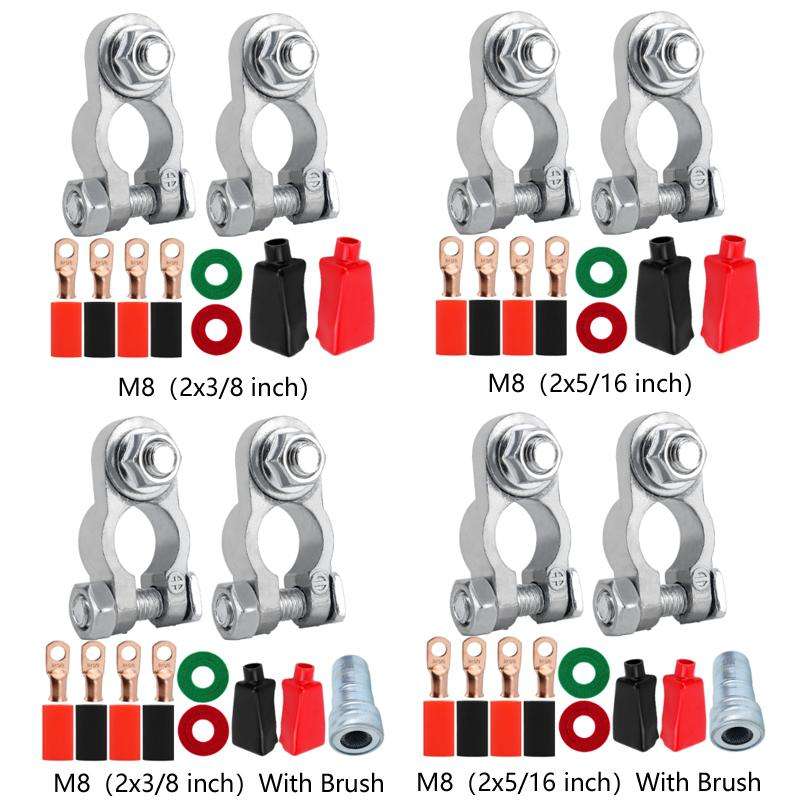 M8 RV Yacht Battery Zinc Alloy Battery Terminal Wiring Clip, Specification: 2x5/16 inch