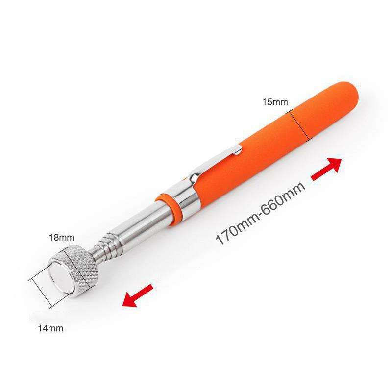 Telescopic Magnetic Picker Magnetic Rod Auto Repair Tool Metal Picker, Spec: Plastic 10LB Orange