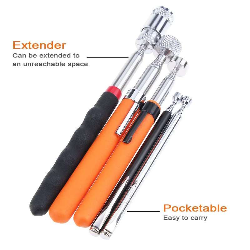 Telescopic Magnetic Picker Magnetic Rod Auto Repair Tool Metal Picker, Spec: Two-color Knurling 16LB