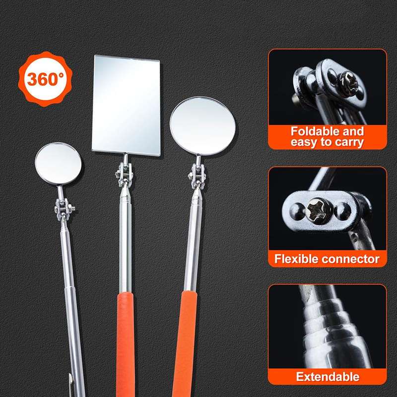 Stainless Steel Universal Rotating Telescopic Folding Viewfinder, Spec: Dual-color Round 30mm