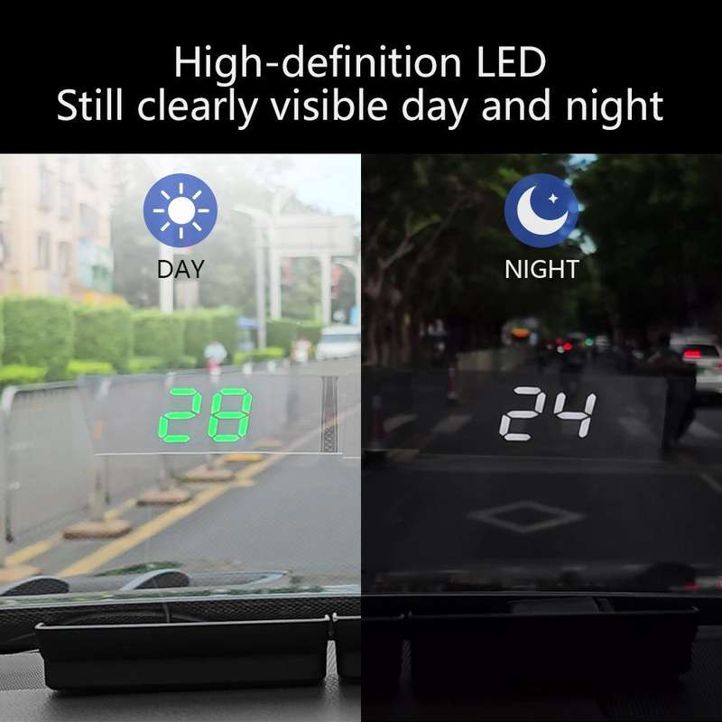 W1 Car HUD Head-up Display GPS Speedometer Speed Display, Spec: MPH(Green)