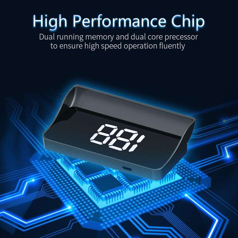 W1 Car HUD Head-up Display GPS Speedometer Speed Display, Spec: MPH(Green)